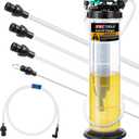 Estune 2.5 Gallon/9.5 L Manual Pneumatic Fluid Extractor, Automotive Oil Extractor Pump Oil Vacuum Changer with 5 Pcs Brake Bleeding Hose for Car, SUVs, Truck, Yachts