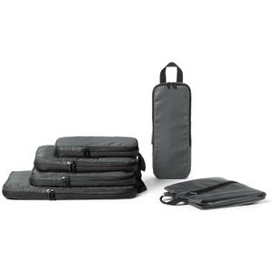 Amazon Essentials Ultralight Compression Packing Cubes Packing Organizer Grey check 6 pack Grey