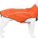 Mile High Life Dog Raincoat, Adjustable Waterproof Reflective Rain Jacket for Small Medium Large Dogs, Lightweight Breathable Pet Rain Coat with Leash Hole(Orange,L Chest 32-40")