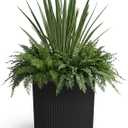 Mayne Haven 12in Round Fluted Modern Planter, Black