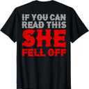 Funny If You Can Read This She Fell Off Biker Motorcycle T-Shirt (Black, M)