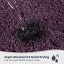 PURRUGS Bathroom Rug Non-Slip Machine Washable 20" x 30", Super Absorbent and Quick Dry Shaggy Microfiber Bath Mat, Extra Soft and Plush Bath Rug for Bathtub, Shower, and Sink, Purple