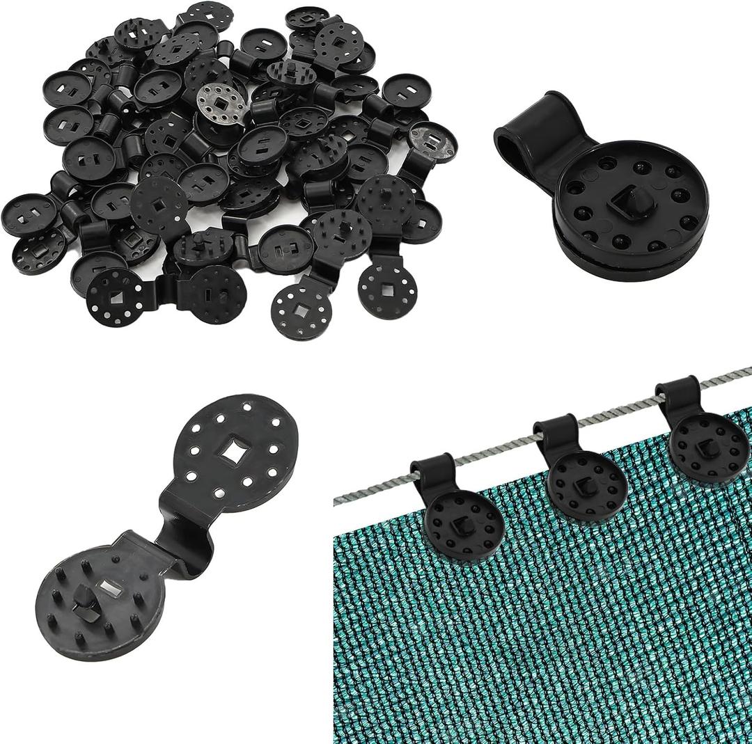 MVVM 200 Pcs Shade Cloth Clips, Awning Fabric Retaining Clip, Reusable for Garden, Patio Awnings & Greenhouse Fabric(Black)