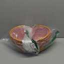 2 Pack 12.6 Inch Natural Wicker Basket with Checkered Lining, Oval Wicker Woven Basket with Handle, Willow Woven Picnic Baskets for Picnic, Camping, Party(Small)