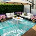 9x18ft Outdoor Rug for Patios, Reversible RV Outdoor Rug, Waterproof Straw Plastic Large Outdoor Mat for Camper, Picnic, Backyard, Deck, Balcony, Porch