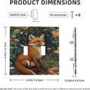 Decorative Art Light Switch Covers,2 Gang Toggle Rocker,Wall Plate,Switchplate Electrical Faceplate,Fox (2 Gang Double Toggle/5x4.9 IN)