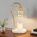 TUOTGOYEZ Candle Warmer Lamp with Timer, Electric Candle Warmer with 2 Bulbs for Scented Candles, Dimmable Wax Melt Warmer with Marble Base for Home Room Dcor, Gifts for Women Mom (Clear)