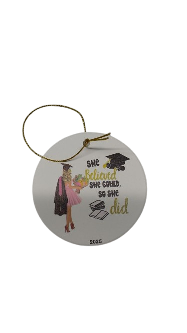 Graduation Christmas Ornament Decor | Inspirational Ceramic Bauble Decor | College Friend Gift | Christmas Graduation Present for Her