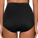 GRAPENT Women's High Waisted Swim Bottom Ruched Bikini Tankini Bottoms Tummy Control Swimsuit Briefs (M)