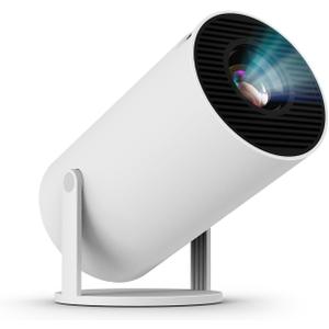 Mini Projector with 5G WIFI and Bluetooth, 4K 1080P Support Portable Projector 180 Rotatable 130'' Screen Movie Projector Auto Keystone Compatible for Laptop, PC, Smartphone (White), HY300