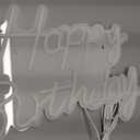 Happy Birthday Neon Sign for Backdrop, LED Happy Birthday Light Up Sign, USB Powered Dimmable Neon Light for Birthday Party Decorations, Wall Decor, Warm White, 16.5 x 12 inch