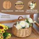 Small Gift Wicker Picnic Basket with Handle,Willow Flower Girl Basket for WeddingsGarden and Home Decor -Wicker Storage Basket-Natural