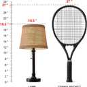 Oneach 19.5" Small Table Lamp for Bedroom - Bedside Lamps for Nightstand, Black Table Lamp for Living Room with Fabric Shade, Desk Reading Lamp for Kids Room Living Room Office Dorm