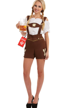 fun shack Lederhosen Women Oktoberfest Outfit Bavarian Costume Women's Lederhosen Ensemble for Festivals and Celebrations, Medium