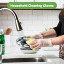 GUSTO Disposable Vinyl Gloves Clear, Latex-Free, Powder-Free, BPA-Free Safe for Food Handling, Cooking & Cleaning (M)