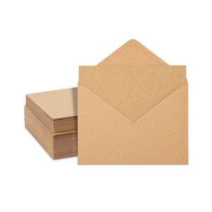 Best Paper Greetings 50 Pack Blank Cards and Envelopes 5x7, Kraft Paper A7 Notecards for DIY Open When Letters, Wedding Invitations, Birthday Cards