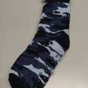 LANLEO Men's Fuzzy Ripple Slipper Socks Super Soft Warm Fleece Lining Knit Non Slip Winter Socks Blue Camouflage, ( One Size )