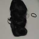 Onedor 15" Synthetic Fiber Curly Ponytail Hair Extension hairpiece with Clip-in Jaw Clips, Dual-Use Hair Extensions (1#-Black)