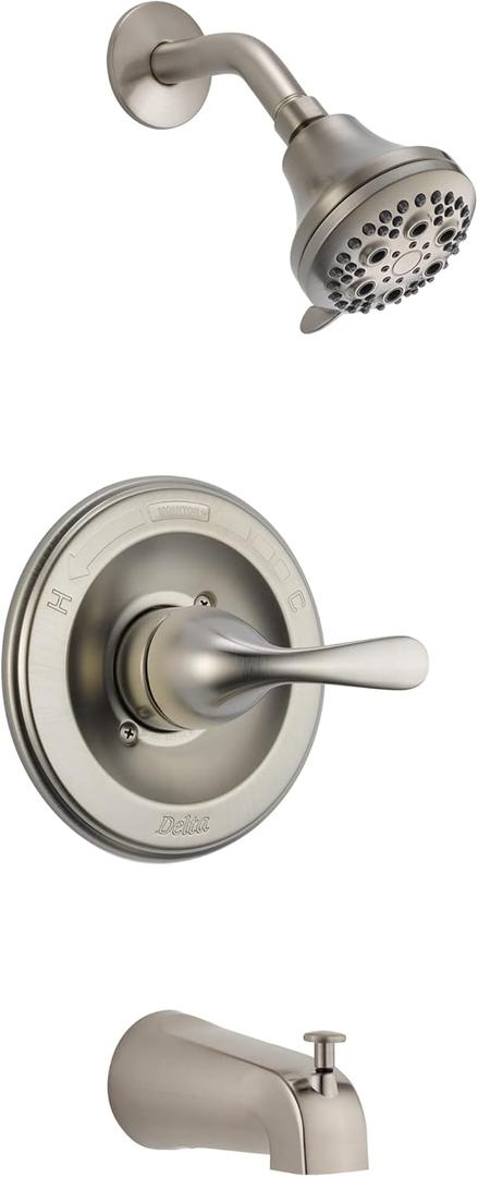 Delta Classic 13 Series 5-Setting Bathtub and Shower Faucet Set, Brushed Nickel Shower Head and Handle Set, Valve Trim Kit, Stainless T13220-SS (Valve Not Included)