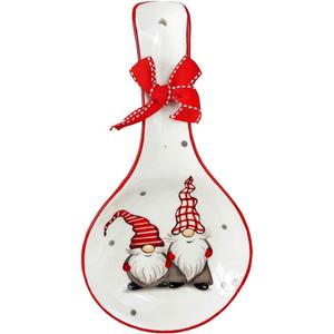 DOITOOL Santa Claus Spoon Rest Ceramic Gnome Spoon Rest Stand - Cute Christmas Kitchen Cooking Utensil Holder for Ladles Spatula - Christmas Party Decorations