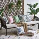 Black and White Outdoor Pillow Covers 18x18 Inch Waterproof Farmhouse Square Decorative Throw Pillows Covers for Patio Couch Floral Pattern Sofa Tent Pillowcases Set of 2