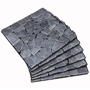 Decking Natural Pebble Interlocking Floor Patio Tiles, Indoor & Outdoor Interlocking Tiles 12"x12" 6pcs - A Great Upgrade Option for Garden Patio Path (Black)