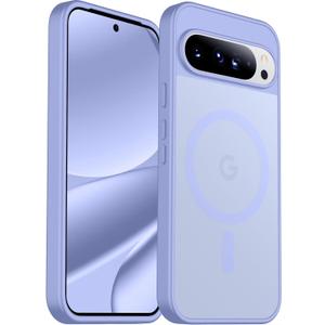 SPIDERCASE Magnetic for Google Pixel 10/Pixel 10 Pro Case, Military Grade Drop Protection Slim Translucent Matte Shockproof Anti-Fingerprint Phone Case for Pixel 10/10 Pro, Light Purple