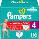 Pampers Diapers - Cruisers 360 - Size 4, 116 Count, Babyproof up to 100% Leakproof Pull-On Diaper