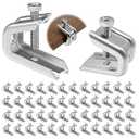 1/4" x 20 Beam Clamp Zinc Plated Steel with Harden Point Screws for 1/2 Inch Flanges & Threaded Wire Ring 50 Pack