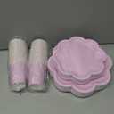 350 Pcs Lavender Paper Plates and Napkins Set, Tableware Set for 50 Guests Include Disposable Purple Scalloped Plates, Napkins, Cups, Knives, Fork & Spoon for Baby Shower Wedding Bridal Shower