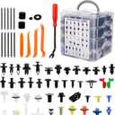 1365Pcs Car Push Retainer Clips Body Clips Plastic Fasteners Kit Fender Rivet Clips 44 Most Popular Sizes Nylon Auto Push Pin Rivets Set for Toyota GM Ford Honda Acura Chrysler,red (orange)