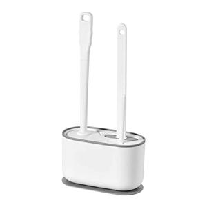 MOUMOUTEN Toilet Brush Set, Bathroom Accessories, Toilet Bowl Cleaners, Deep Cleansing Multifunctional Hanging Toilet Brush Set for Bathroom(Pearl White)