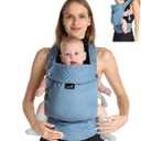 GROWNSY Baby Carrier Newborn to Toddler, Lightweight Ergonomic 7-44 lbs Newborn Carrier with Head Support, Easy to Wear Hands Free Infant Carrier for 0-36 Months, Denim Blue