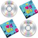 50Pcs 90's Party Paper Plates and Napkins 90's Mix CD Dessert Plates Retro 90s Theme Party Decorations I Love the 90s Tableware Set Serves 25 Guest 1990's Back to the 90's Birthday Party Supplies