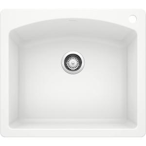 BLANCO, White 440211 DIAMOND SILGRANIT Drop-In or Undermount Kitchen Sink, 25" X 22"