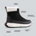 NORTIV 8 Women's Winter Boots Ankle Waterproof Lightweight Snow Sneaker Boots (Black)