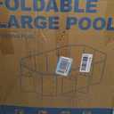 Foldable Pool Non-Inflatable, Large Collapsible Swimming Pool for Kids Adults, Hard PVC Board, 10 Triangle Supports, Family Backyard Outdoor Pool, Blue86.6" 53.1" 19.7"