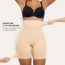 SHAPELLX Shapewear Tummy Control Shorts for Women Seamless High Waisted Body Shaper Thigh Slimming Underwear Girdle (Beige, M)