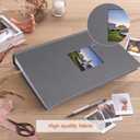 1DOT2 Photo Album 4x6 420 Photos With Writing Space, Linen Cover With Memo Slip-in Pockets, Pictures Album Book for Wedding, Kids, Travel, Family, Baby (Gray)