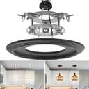 R5 and 6 Recessed Can Light Conversion Kit, Light Fixture Upgrade, Pendant Light, Fan Compatible, Equipped with 7 Inch Decorative Plastic Medallion, Black Finish