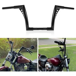 Ape Hangers for Motorcycle Handlebar - Ohhmoto 1-1/4" Diameter Sportster Handlebars Bar Compatible with Road King Glide Softail Slim Dyna XL 883 1200 Breakout Fat Boy 1984-2024,10" Rise Black