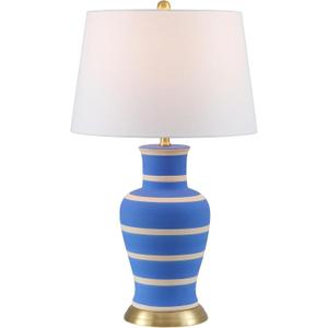 JONATHAN Y JYL4026L Julian 29" Traditional Classic Ceramic Urn LED Table Lamp for Bedroom, Living Room, Office, College, Book Case, Nightstands and Coffee Table, Blue/Beige
