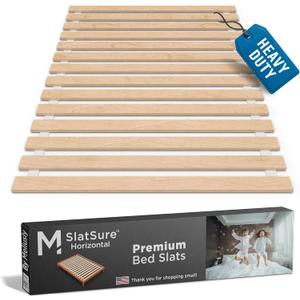 Meliusly SlatSure Full Size Horizontal Bed Slats  Heavy Duty Wood Replacement Bed Slats, Bed Frame Support Slats, Slatted Wooden Mattress Support Base for Broken, Sagging or Worn-Out Slats