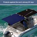 Blue T-Top Boat Sun Shade Kit with Poles and Tie-Down Straps - 1200D Polyester Marine Canopy Cover for Center Console Fishing Boats, Fits Standard Rod Holders, 78.7" x 68"