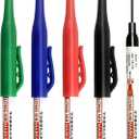 8Pcs Long Head Deep Hole Markers Pens 33mm Long Nib Marker Waterproof Permanent Ink Multi Purpose Quick-Dry Construction Markers Deep Drill Long-nose Marker for Woodworking Decoration