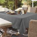Outdoor Tablecloth Wrinkle-Free Stain Resistant Waterproof Polyester Fabric Table Cover with Zipper Umbrella Hole for Picnic/Party/Dinner/Patio Garden(6084inch,Zippered,Grey)