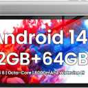 Tablet, 10.1 inch, Android 14 Tablets, Octa-Core, 12GB RAM + 64GB ROM (1TB Expand), 6000mAh Battery, 2.4G+5G Wi-Fi 6, 2MP+8MP Cameras, Bluetooth, 1280x800 FHD IPS (Gray)