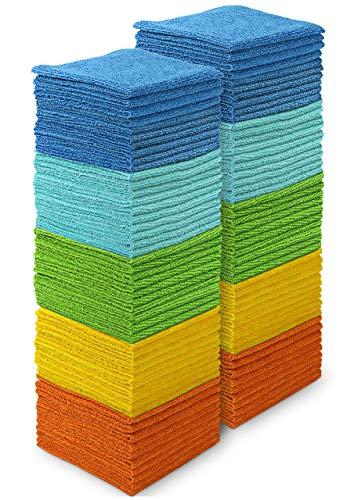 AIDEA Microfiber Cleaning Cloth,  Soft Absorbent Rags, Microfiber Towels for Cars, Kitchen Towels, Dusting Cloth for Home, Window, Cleaning Supplies,12"×12"