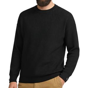 Unisex Lightweight Crewneck Sweater Soft Knit Pullover for Men & Women Casual Everyday Wear (Medium, Dark Black)
