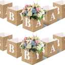 Jetec 10 Piece 7X 7X 7 inch Baby Shower Centerpiece Boxes Baby Shower Party Decorations Table Display with Letters Gender Reveal Party Favor Block Holder(Burlap Print)